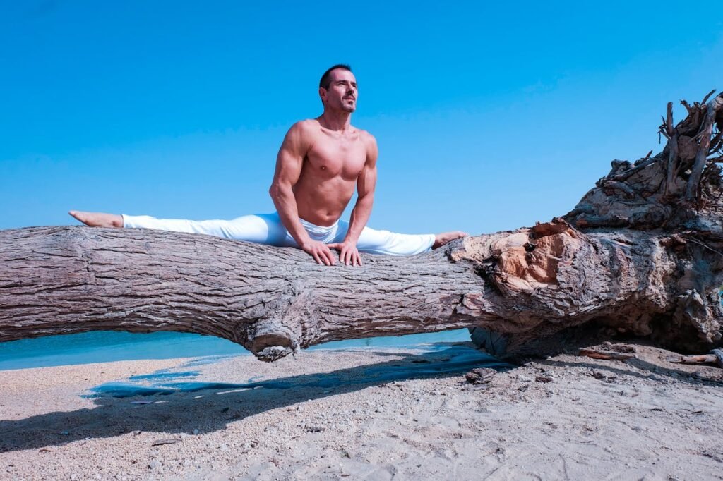 man demonstrating flexibility and mobility 